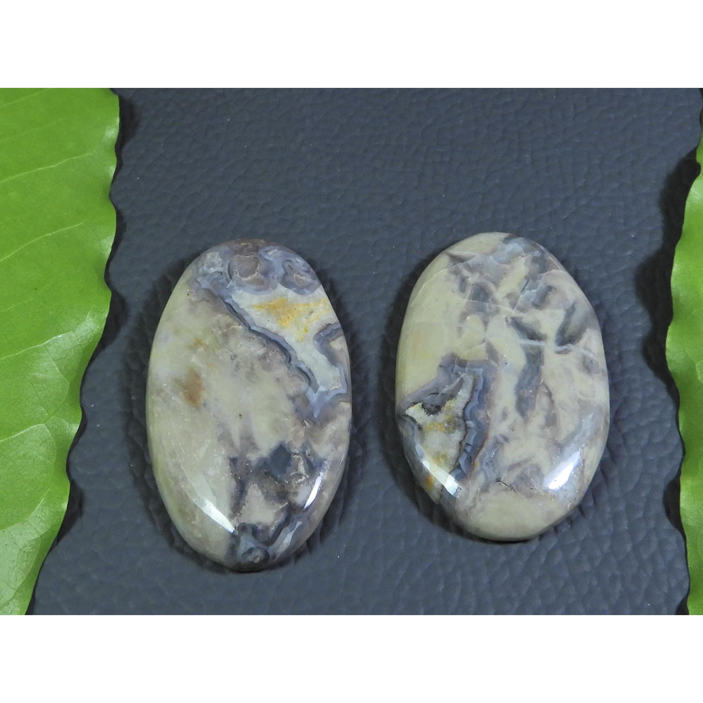 

110Cts. Natural Coffee Bean Jasper Oval Cabochon Loose Gemstone 2Pcs Lot A-331