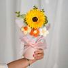 Handmade Knitted Flower Desk Decoration Valentine's Day Gifts Sunflower Crochet Bouquet Eternal Flower Teacher’ Day Gifts