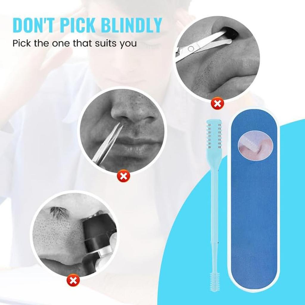 2-in-1 Nasal Hair Cutter, New Double Sided Nose Hair Knife, Nostril Hair Remover Tool, Portable Manual 360° Rotating Nose Hair With Ear For Women Men