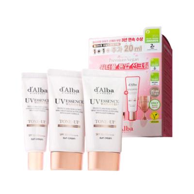 Krém na opaľovanie d’Alba Pink Tone-Up Sun Cream Ocenený limitovaný set, 50 ml × 2 + Zadarmo 20 ml, starostlivosť s jemným ružovým rozjasnením