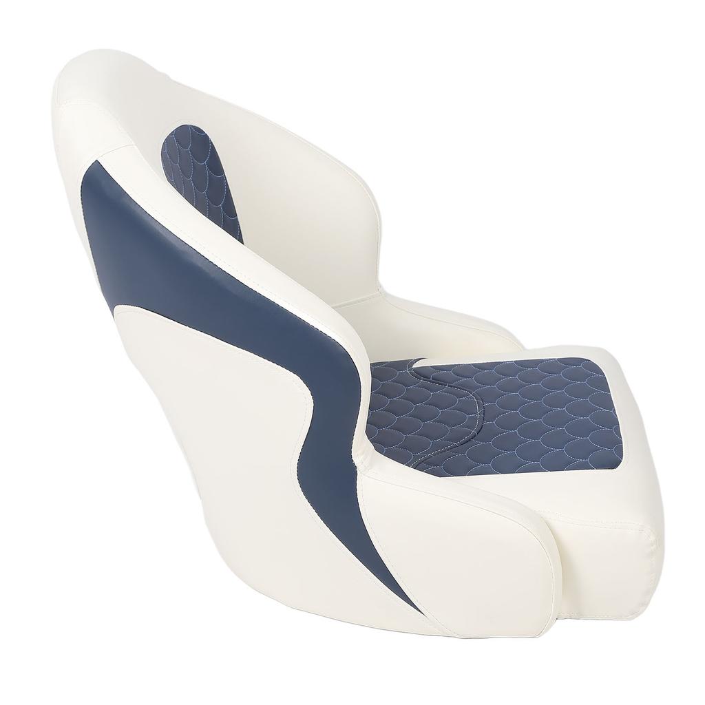 Yacht Captain Seat PVC Leather Water Resistant Scratch Proof Memory Foam with Backrest Two Tone Boat Seat for Pontoon