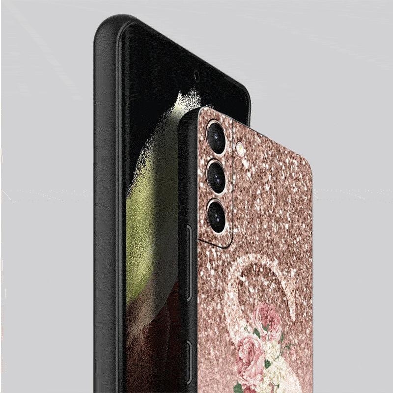 Letter Pink Shiny M R Case For Samsung Galaxy S24 S23 S22 Ultra S20 FE S21 S10 Note 20 10 Plus Phone Cover