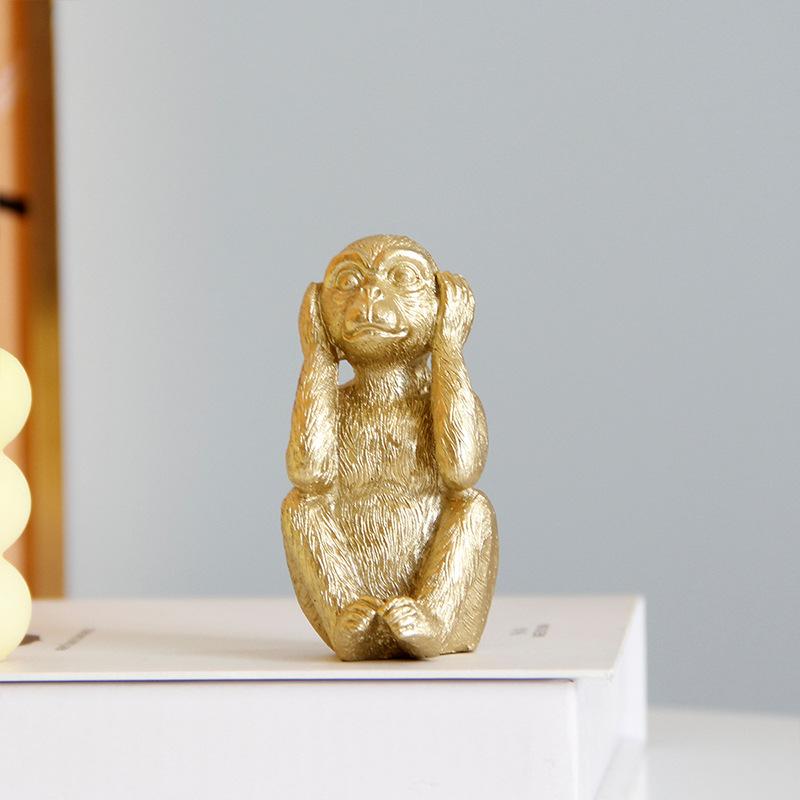 3pcs/set Miniature Monkey Figurines Home Decorative Ornament Crafts for Home Bedroom Dormitory Dormitory Decoration