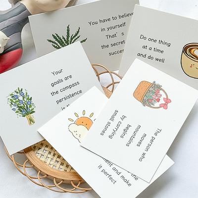 90 feuilles/sac Carte Matériau Motif Coloré Carte de Motivation Anglaise Cartes Messages Fournitures Scrapbooks Incitations Papier Message
