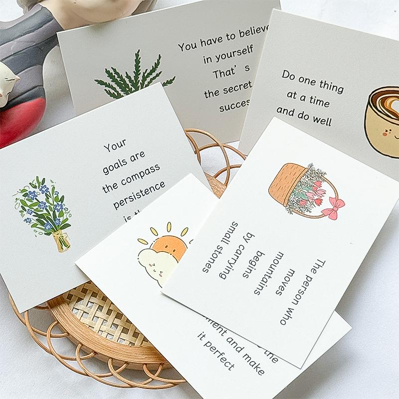 90sheets/bag Material Card Colorful Pattern English Motivational Card Message Cards Scrapbooks Supplies Incentives Message Paper