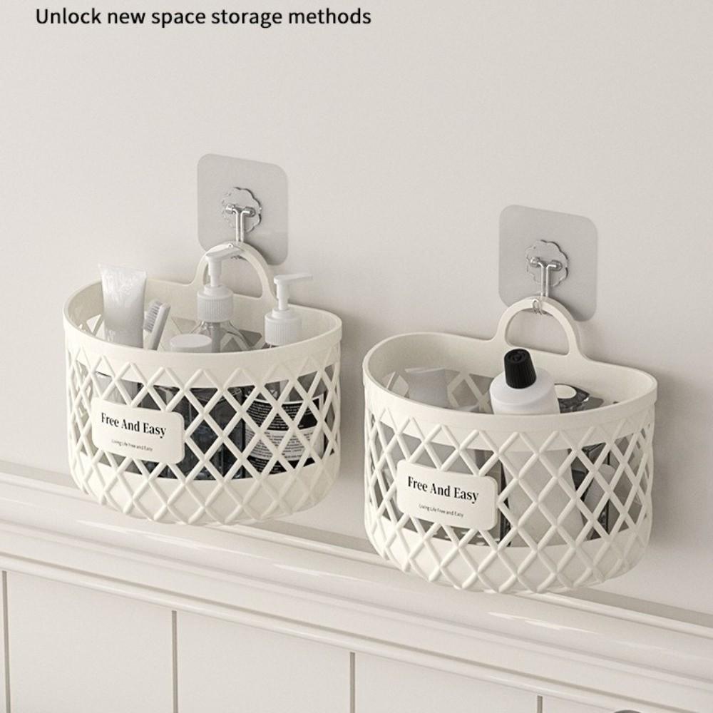 No Drill Kitchen Storage Basket Drainage Shelf Toiletry Holder Box Hanging Storage Basket Home Use