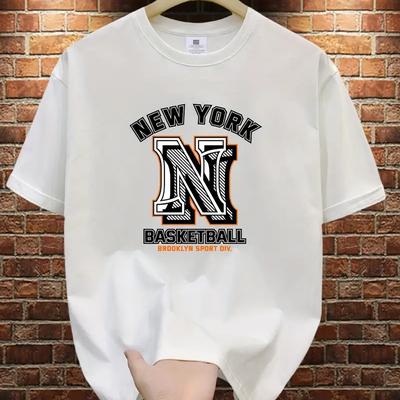 New Summer Men's Fashion T-shirt Personality Monogram Printed Men's T-shirt Top