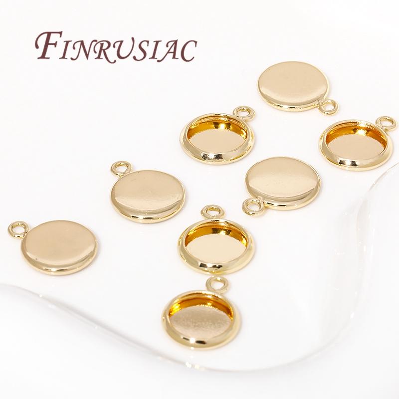 6/8/10mm Cabochon Base Tray Bezels Blank Setting For DIY Blank Pendant Trays Supplies For Jewelry Making Accessories