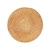 Round Patterned Rattan Coaster Protects Surfaces from Hot Coffee Mugs for Home and Kitchen