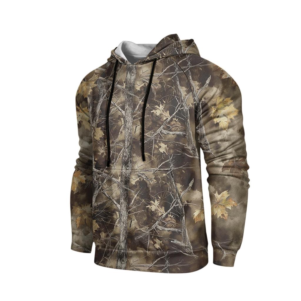 Men's Printed Loose Fit Casual Hoodie with Pocket and Drawstring