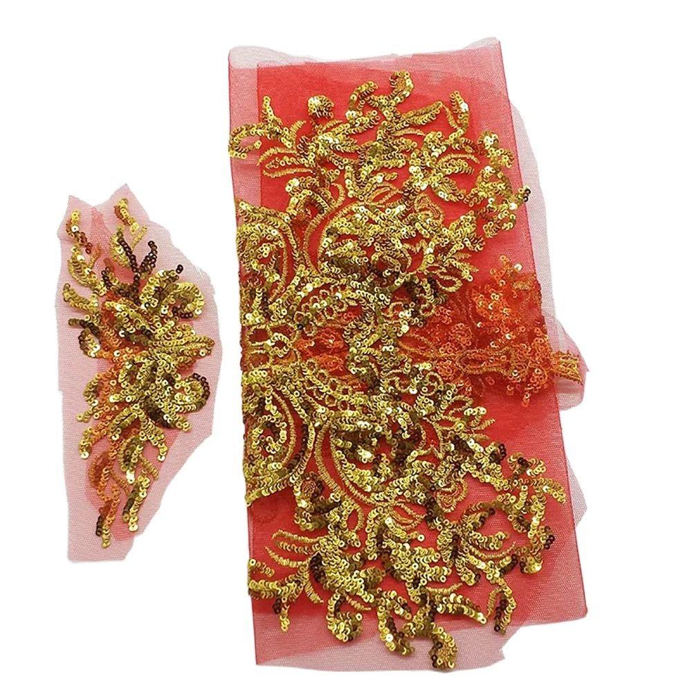 Gör-det-själv Broderade Blomsterlappar Paljettbroderi Paljettlappar Spetsapplikationer Bröllop