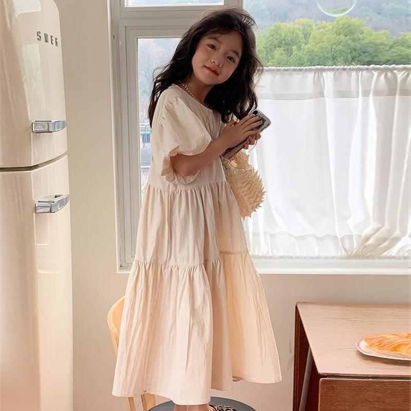

Girl Summer Puffy Dresses Kids Princess Puff Sleeve Ball Gown Children Birthday Cute Clothes Teenager Casual Fashion Vestidos 160 абрикосовий