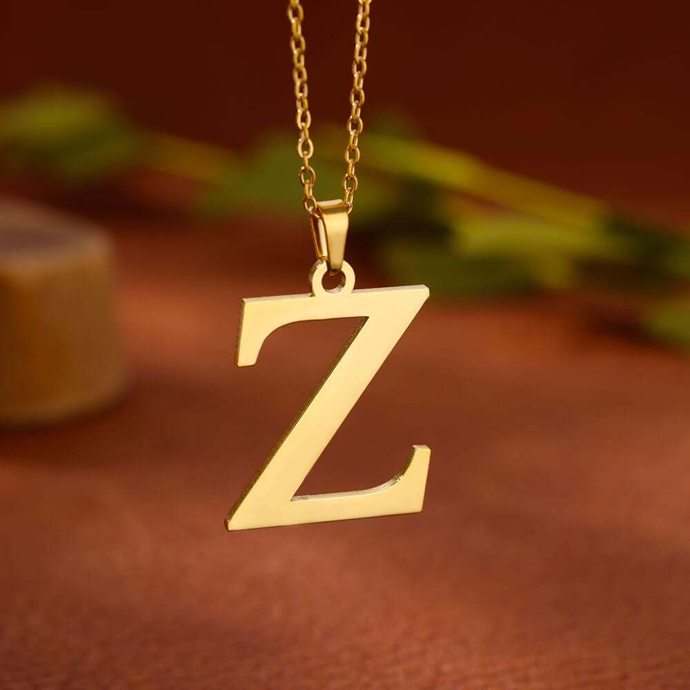 

Elegant Initial Letter Stainless Steel Necklace Women Gold Color Alphabet Pendant Necklaces Vintage Waterproof Zircon Gifts