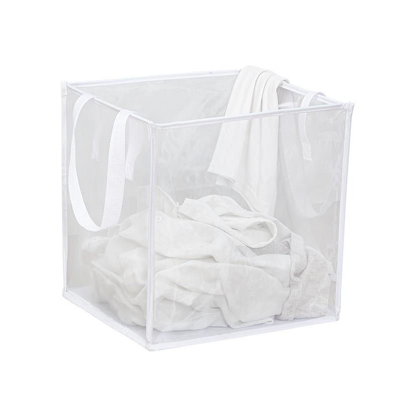 Portable Foldable Laundry Basket with Large Capacity for Home Use - Breathable and Ideal for Storing Dirty Clothes in Bathroom or Laundry Room.