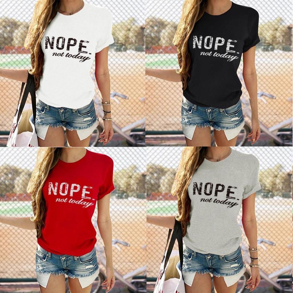 Nein Nicht Heute Damen T-Shirt Bequem Kurzärmelig Rundhals Lässig Lockeres Oberteil