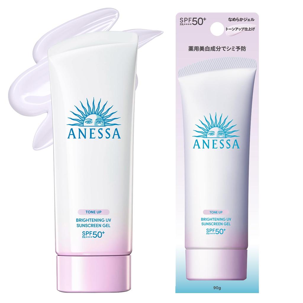 ANESSA Brightening UV Gel N, 90g (Quasi-drug) SPF50+ PA++++ Sunscreen for Face and Body, Waterproof Makeup Base