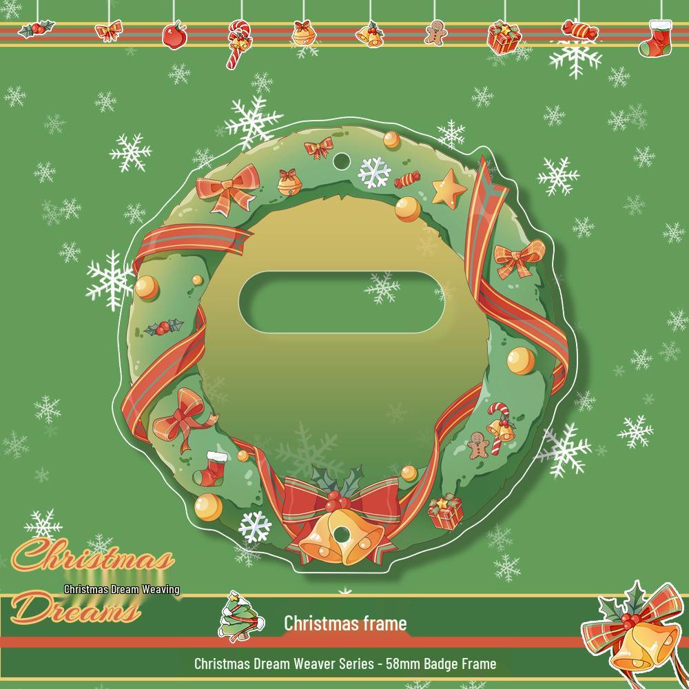 Gumi Dream Weaving Christmas Badge Frame and Acrylic Stand Display Case 58mm Badge Frame