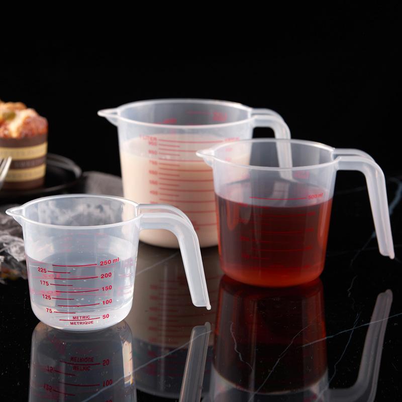 250/500/1000ML Measuring Cups with Handle Transparent Graduated Plastic Jug Digital Kitchen Tools Scale Baking Timer Accessories