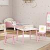 Children's Room Furniture Set with Table and 2 Chairs for Children Ages 3-8 with Star Pattern, Pink