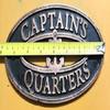 Captain Quarters messingskilt Nautisk plakett Kobber Messing Veggdekorasjonsplakett
