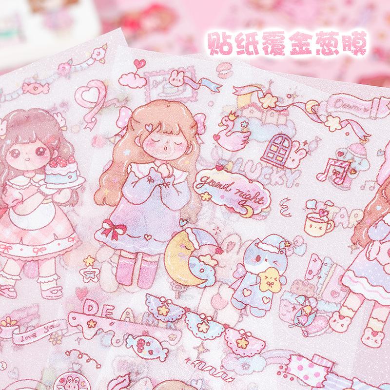 Kawaii Girl Stickers Cute DIY Scrapbooking Journal Decor Princess Stickers Kids Gift Stationery School Supplies