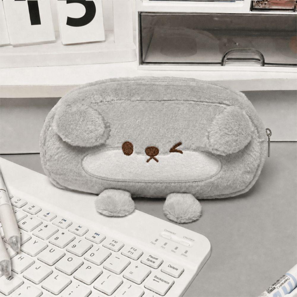 Otter Shape Pen Bag Plush Stationery Bag Portable Pencil Case  School Supplies