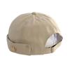Men Women Skullcap Sailor Cap Leaf Rivet Embroidery Warm Rolled Cuff Cotton Hat Adjustable Brimless
