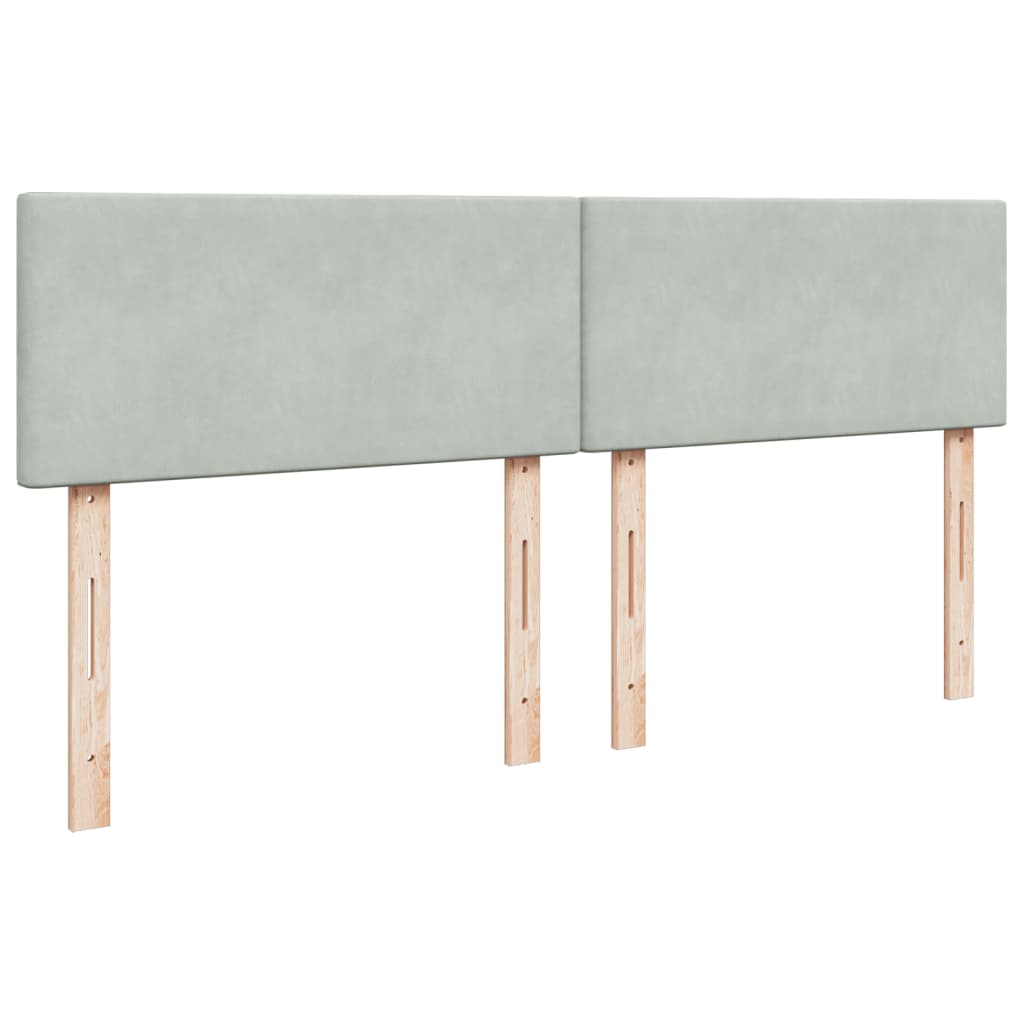 Vidaxl Letto Continentale Con Materasso, Grigio Chiaro, Velluto, 200X200Cm