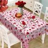 Yousheng Valentine's Day Tablecloth Love Heart Tablecloth Rectangular Square Romantic Table Cover for Anniversary Wedding Party Dining Table