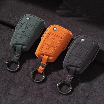 Σουέτ Θήκη Κλειδιού Αυτοκινήτου Αναδιπλούμενη για Volkswagen VW Golf 7 gti mk7 r Touran Skoda Octavia 3 Superb Karoq Kodiaq Seat Leon mk3 Ateca