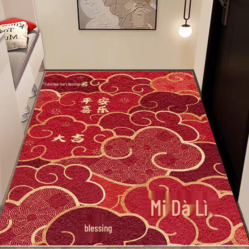 Chinese Style Loop Pile Doormat - Dirt-Resistant, Mud-Wiping, Non-Slip, Easy-to-Clean Entrance Mat for Hallway