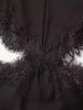 Autumn/Winter Lace Trim Cut-Out Waist Patchwork Dress for Women