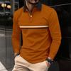2026 Spring and Autumn Men's Fashion and Casual POLO Shirt Button Long Sleeved Men's Sports Polo Shirt