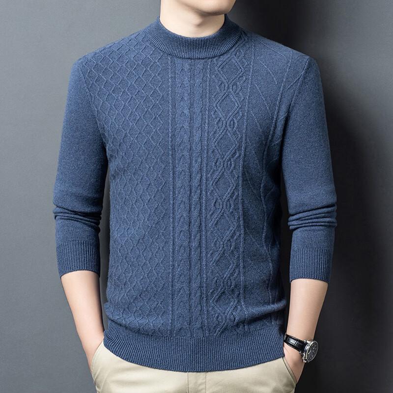 Firstview Men s Jacquard 90% Wool Thickened Long-Sleeve Sweater XL