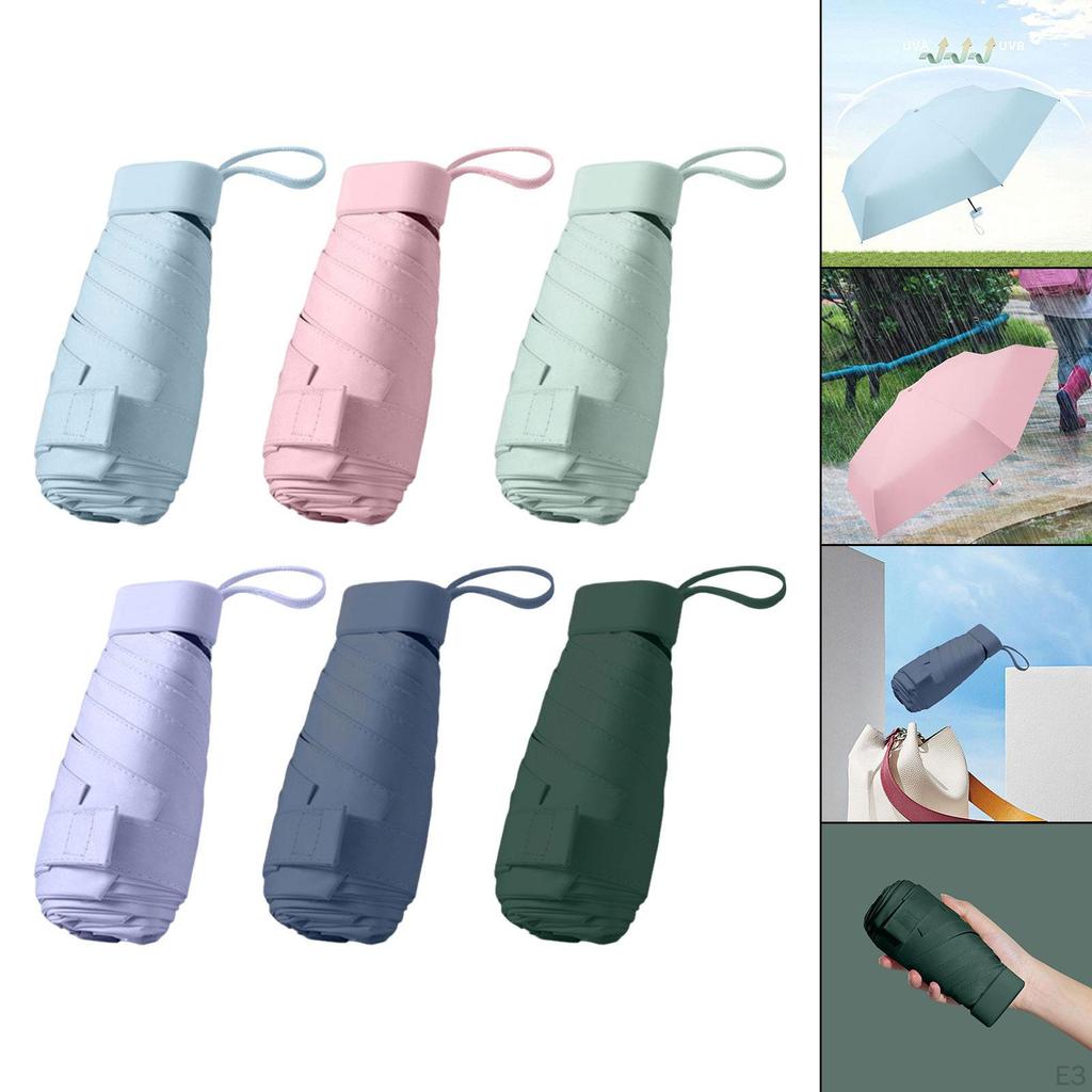 Compact 6-rib Folding Umbrella, Water Resistant, Ideal for Travel And Outdoor Use