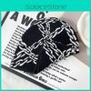 Y2k Goth Style Knit Hat With Chain Pattern For Streetwear And Hiphop Fans