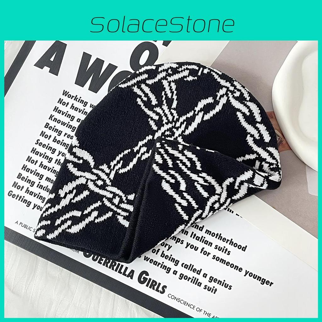 Y2k Goth Style Knit Hat With Chain Pattern For Streetwear And Hiphop Fans