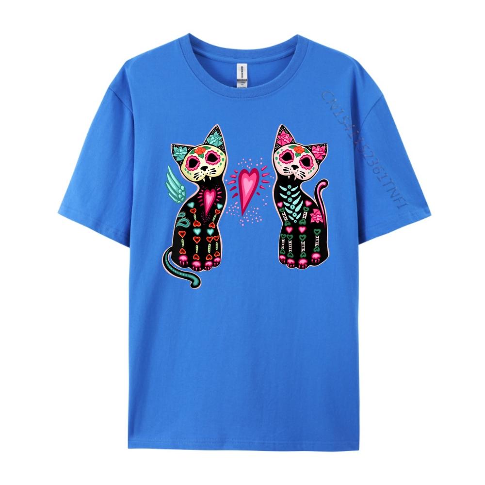 Day Of The Dead Cats Shirt Cat Lovers Dia De Los Muertos Plain Shirt Mens Clothing Normal Men Clothes Luxury Brand Luxury