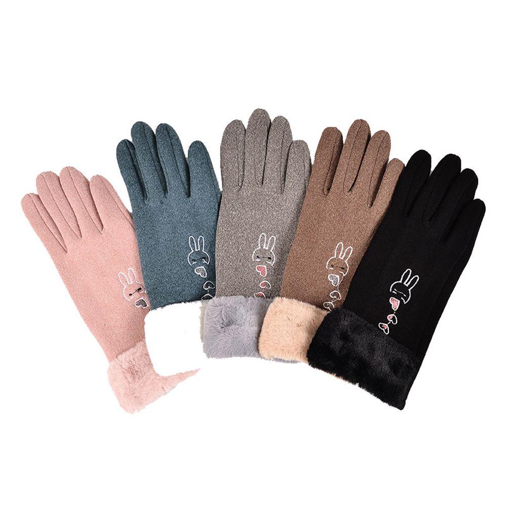 Driving Velvet Riding Thickened Rabbit Gloves Plush Gloves  Mittens Women Mittens