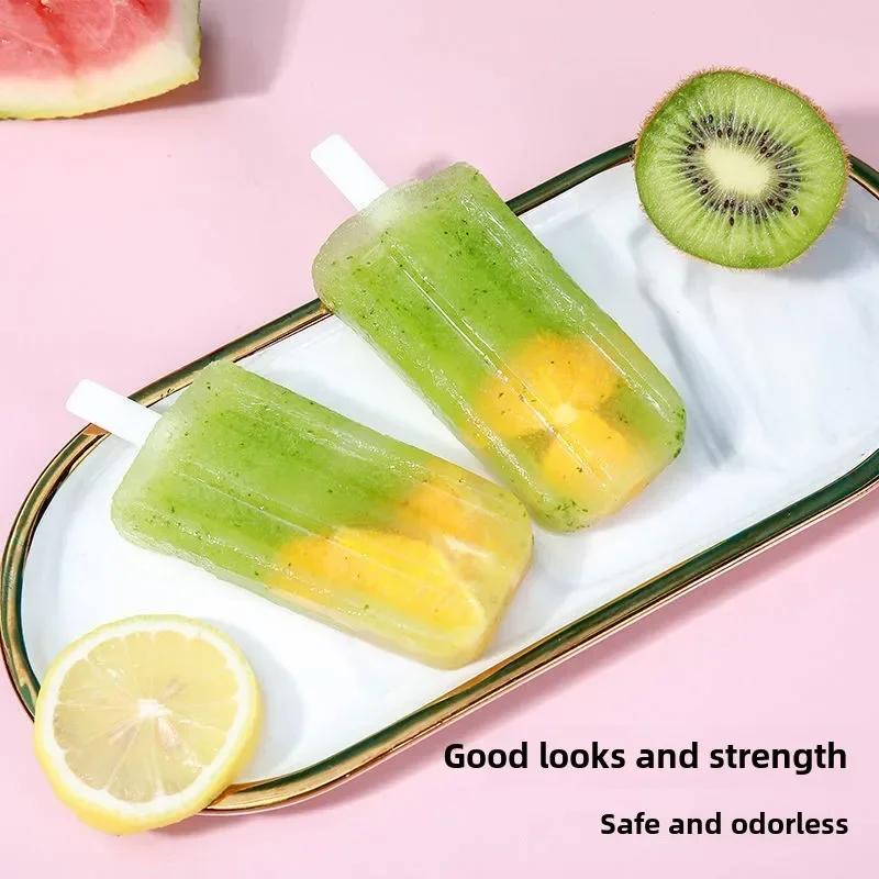 4 Hole Plastic Ice Cream Mold Magnum Mold DIY Fruit Juice Ice Pop Cube Maker Ice Tray Popsicle Mould Baking Accessories