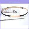 Fashionable Solid Color Gold Buckle Decoration Women Casual Slim Waist Belt For Fashion Dresses