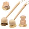 Bamboo Dish Brush Set Pot Cleaning Brush Long Handle Kitchen Dishes Scrubber Strong Decontamination Rust Removal Utensils