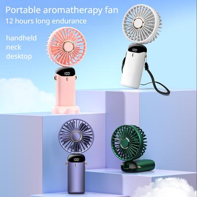 2023 New Mini Handheld USB Fan, Portable and Foldable with Digital Display for Office, Students and Outdoor, Hand Fans