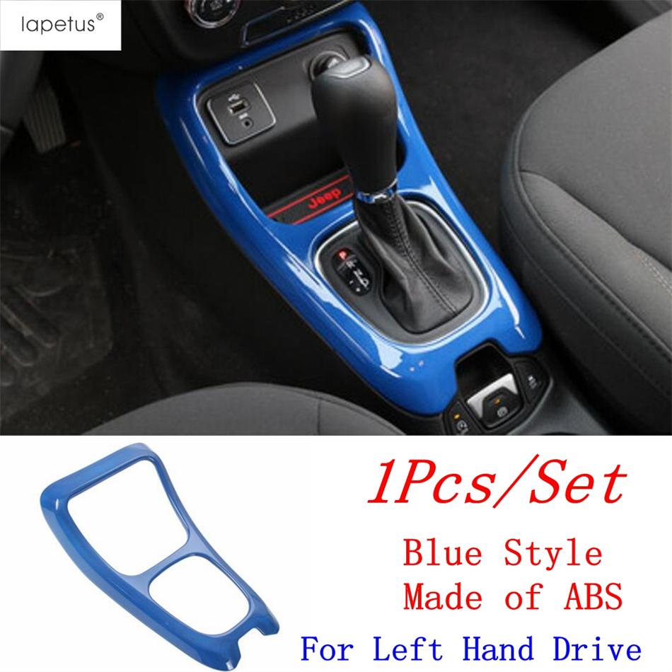 Central Control Shift Gear Frame Panel Decoration Cover Trim ABS Red / Blue Accessories Interior For Jeep Compass 2017 - Blue Style