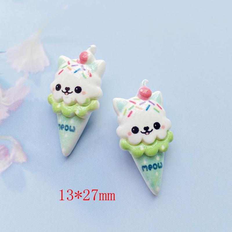 30Pcs Cute Mixed Cartoon Ice Cream/Animal Flat Back Resin Cabochons Scrapbooking DIY Jewelry Craft Decoration Accessorie H200