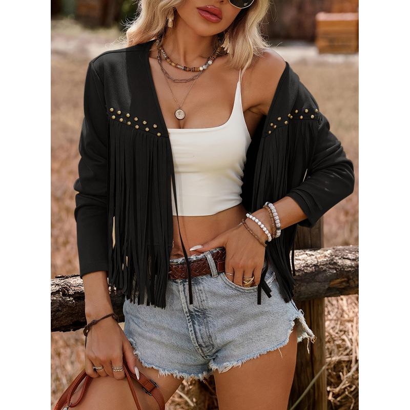 Women's Tassel Trendy Cardigan Jacket - 2026 Long Sleeve Fashionable Style