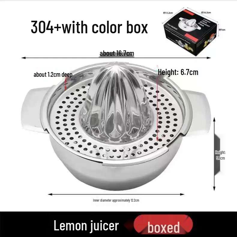 304 Stainless Steel Manual Juicer for Oranges and Lemons - Thickened Design