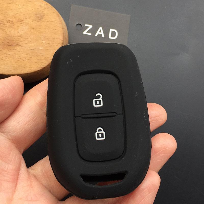 ZAD Silicone rubber car key cover case shell set for Renault Duster dacia scenic master megane 2 button remote key cover