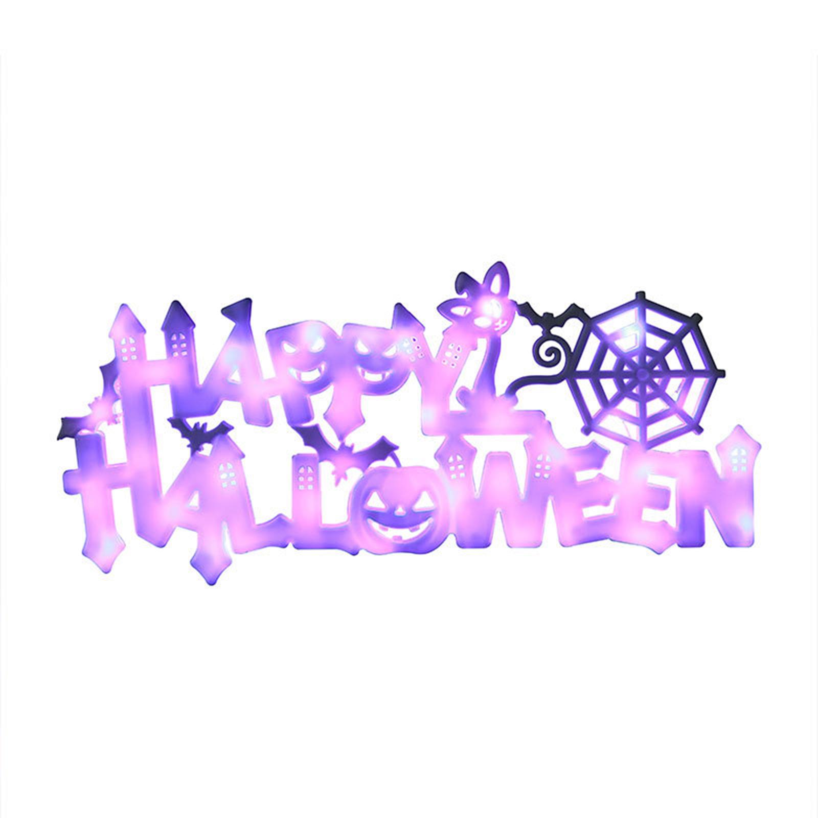 

Led Halloween Window Lights With Hooks Battery Powered Indoor Window Hanging Lights For Halloween Window Decor 32 x 13 x 0.8cm 4.5v【Purple】