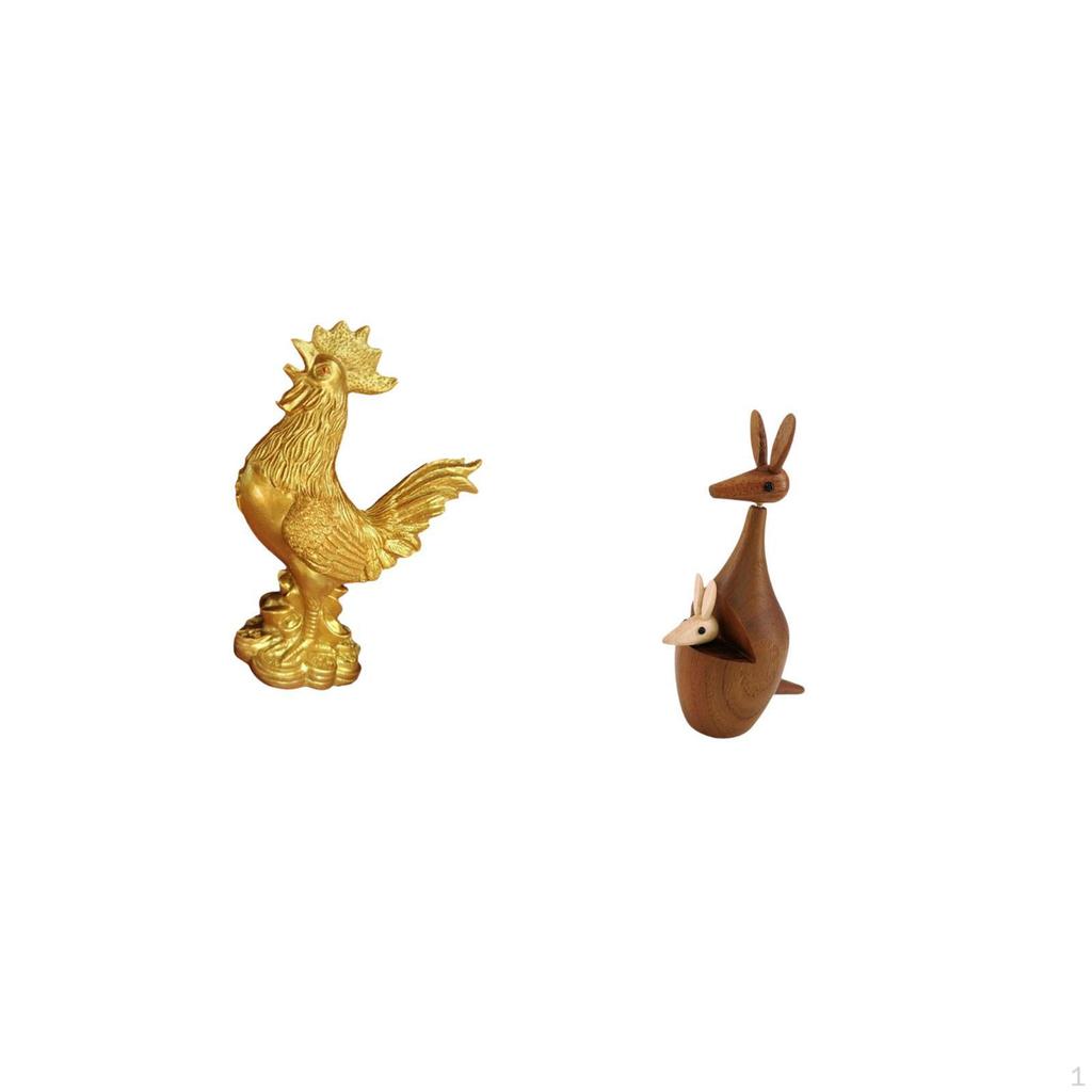 Chicken Figurine Feng Shui Decor Statue Sculpture Animal Decorative Party Favor Funny Desktop